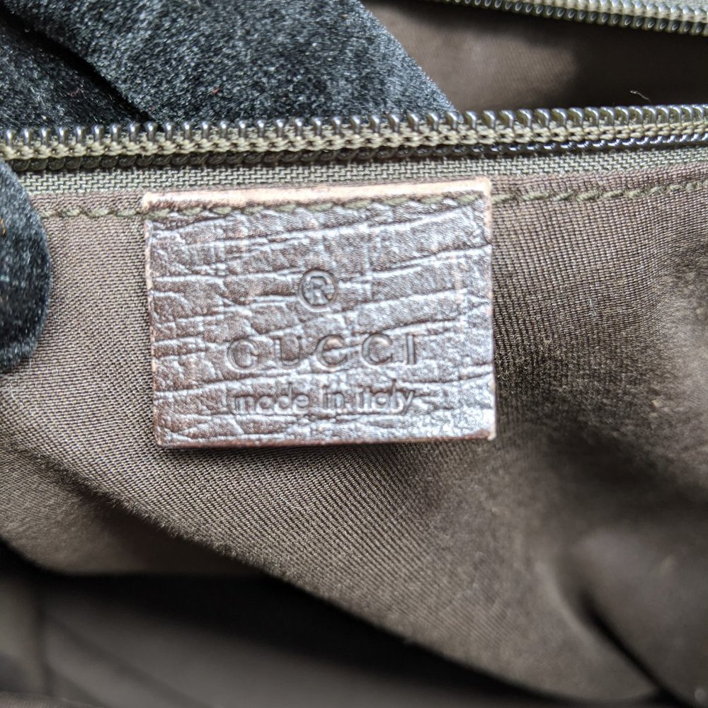 GUCCI PVC Beige & Dark Brown Two Pocket Tote Bag - Picture 11 of 16